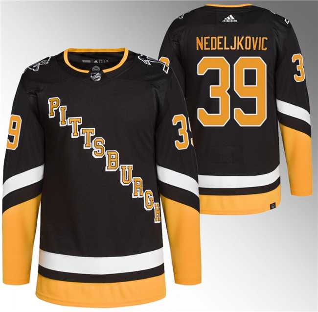 Mens Pittsburgh Penguins #39 Alex Nedeljkovic Black 2021-22 Alternate Primegreen Stitched Jersey